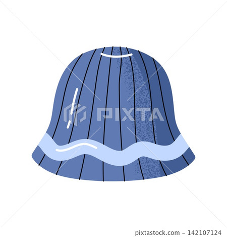 Blue ribbed winter beanie hat vector illustration Blue ribbed winter beanie hat vector illustration 142107124