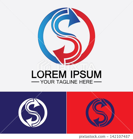 Business corporate letter S logo design vector. 142107487