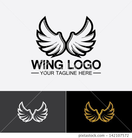 Wings logo vector icon symbol illustration design template Wings logo vector icon symbol illustration design template 142107572