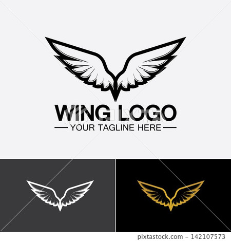 Wings logo vector icon symbol illustration design template Wings logo vector icon symbol illustration design template 142107573