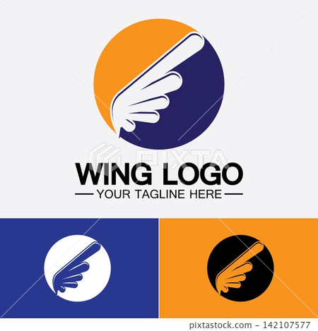 Wings logo vector icon symbol illustration design template Wings logo vector icon symbol illustration design template 142107577