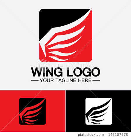 Wings logo vector icon symbol illustration design template Wings logo vector icon symbol illustration design template 142107578