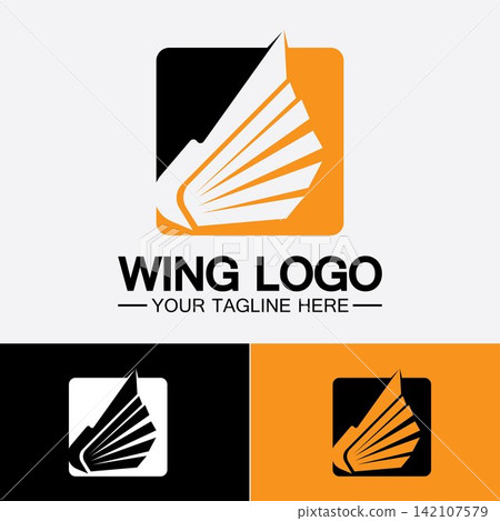 Wings logo vector icon symbol illustration design template Wings logo vector icon symbol illustration design template 142107579