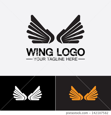 Wings logo vector icon symbol illustration design template Wings logo vector icon symbol illustration design template 142107582