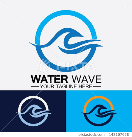 Water wave icon vector Water wave icon vector 142107628