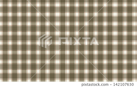 Classic plaid pattern with intersecting olive beige and dark brown stripes on light background Classic plaid pattern with intersecting olive beige and dark brown stripes on light background 142107630