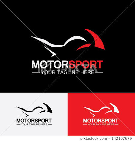 Motorcycle Sport Logo Symbol Vector illustration Design Template 142107679