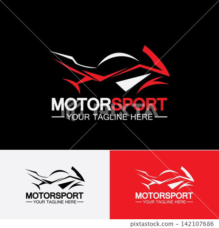 Motorcycle Sport Logo Symbol Vector illustration Design Template Motorcycle Sport Logo Symbol Vector illustration Design Template 142107686