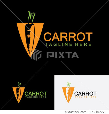 Carrot logo vector icon illustration design template Carrot logo vector icon illustration design template 142107770