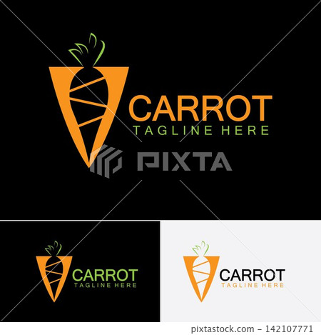 Carrot logo vector icon illustration design template Carrot logo vector icon illustration design template 142107771
