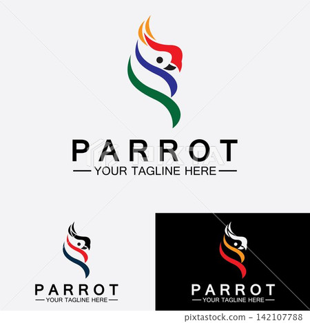 Parrot Logo Design Vector Template Parrot Logo Design Vector Template 142107788