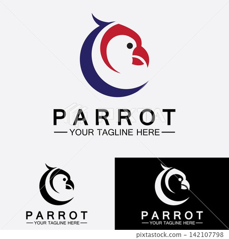 Parrot Logo Design Vector Template 142107798