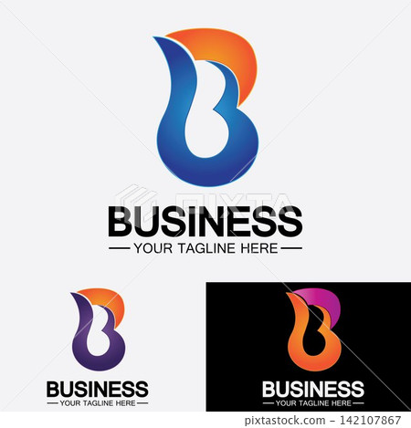 Abstract letter b logo vector. B logo symbol icon design template. Abstract letter b logo vector. B logo symbol icon design template. 142107867