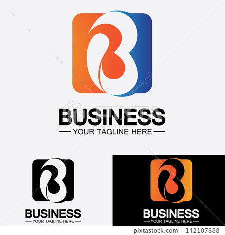 Abstract letter b logo vector. B logo symbol icon design template. Abstract letter b logo vector. B logo symbol icon design template. 142107888