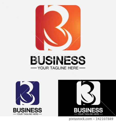 Abstract letter b logo vector. B logo symbol icon design template. Abstract letter b logo vector. B logo symbol icon design template. 142107889