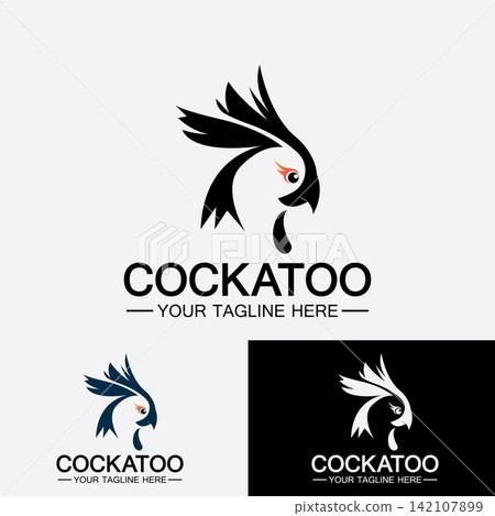 Cockatoo Parrot Bird logo design vector template Cockatoo Parrot Bird logo design vector template 142107899