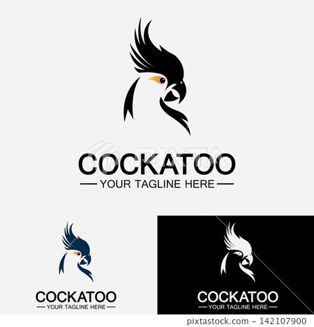 Cockatoo Parrot Bird logo design vector template 142107900