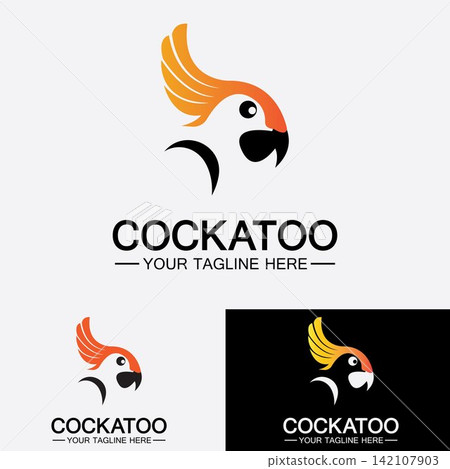 Cockatoo Parrot Bird logo design vector template 142107903
