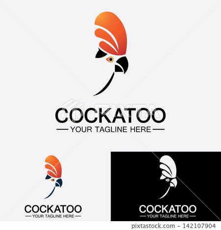 Cockatoo Parrot Bird logo design vector template Cockatoo Parrot Bird logo design vector template 142107904