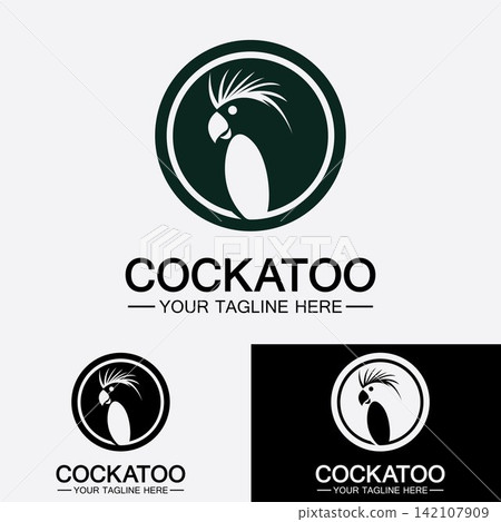 Cockatoo Parrot Bird logo design vector template 142107909