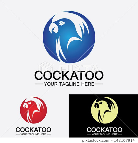 Cockatoo Parrot Bird logo design vector template Cockatoo Parrot Bird logo design vector template 142107914