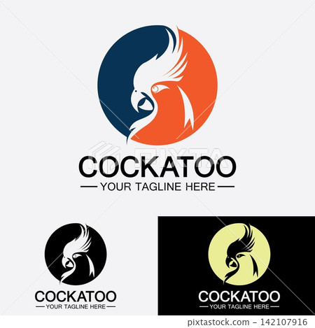 Cockatoo Parrot Bird logo design vector template 142107916