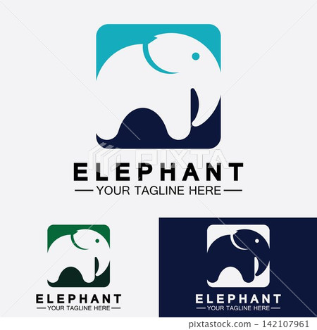 Elephant Logo Vector Illustrator Design Template 142107961