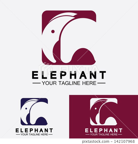Elephant Logo Vector Illustrator Design Template Elephant Logo Vector Illustrator Design Template 142107968