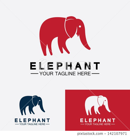 Elephant Logo Vector Illustrator Design Template 142107971