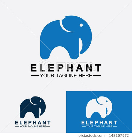Elephant Logo Vector Illustrator Design Template 142107972