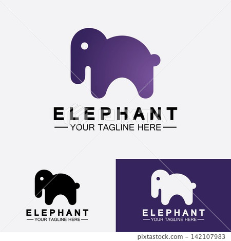 Elephant Logo Vector Illustrator Design Template 142107983