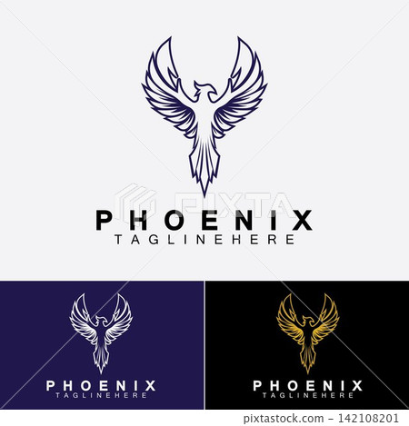 Phoenix logo Vector Illustration Design Template 142108201