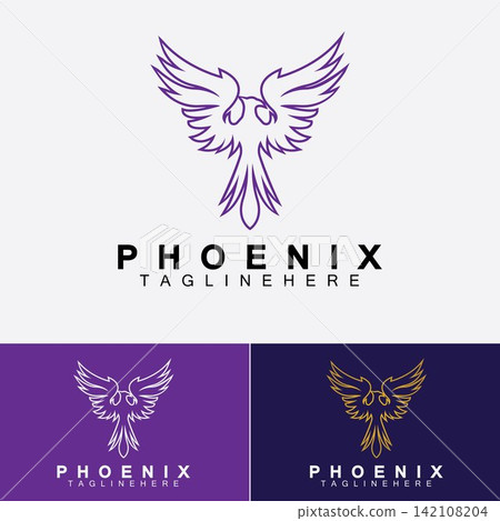 Phoenix logo Vector Illustration Design Template 142108204