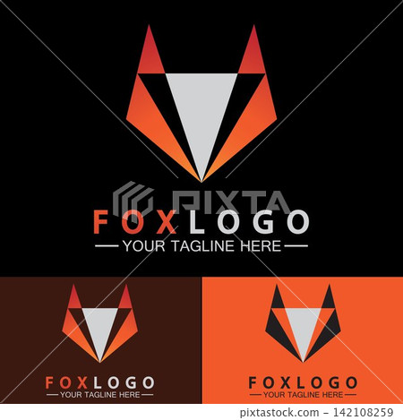 Fox logo Vector illustration design template Fox logo Vector illustration design template 142108259