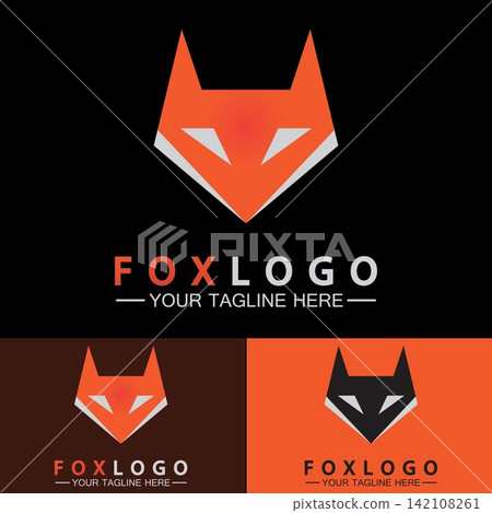 Fox logo Vector illustration design template Fox logo Vector illustration design template 142108261