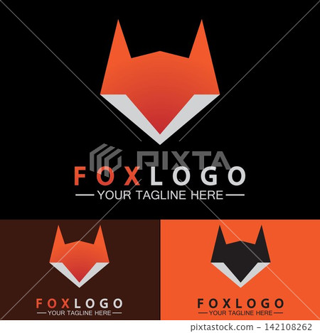 Fox logo Vector illustration design template Fox logo Vector illustration design template 142108262