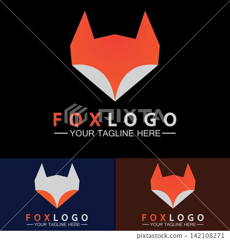 Fox logo Vector illustration design template Fox logo Vector illustration design template 142108271