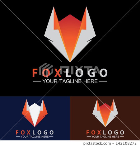 Fox logo Vector illustration design template 142108272