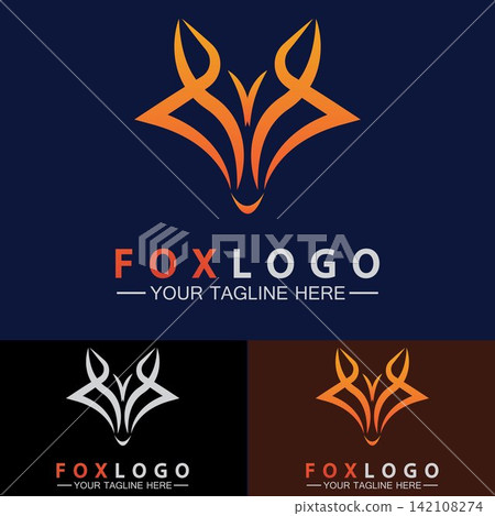 Fox logo Vector illustration design template 142108274