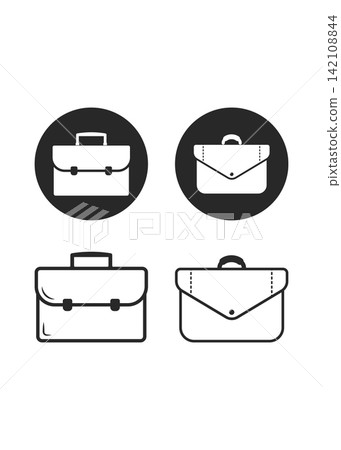 Briefcase and Business Bag Line Icon Set Briefcase and Business Bag Line Icon Set 142108844