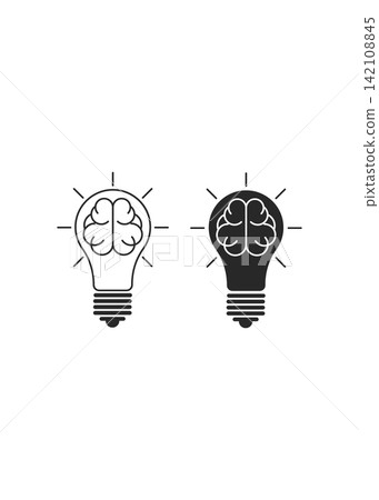 Brain Light Bulb Concept Illustrating Creative Ideas and Strategy Brain Light Bulb Concept Illustrating Creative Ideas and Strategy 142108845