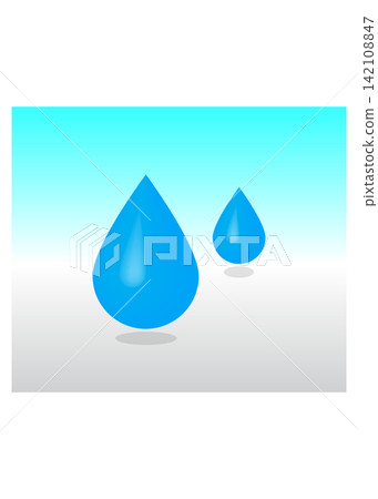 Blue Water Drops on Gradient Background Blue Water Drops on Gradient Background 142108847