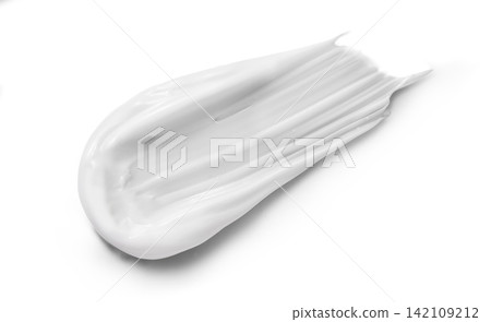 White cosmetic cream smear texture on a white or transparent background White cosmetic cream smear texture on a white or transparent background 142109212