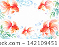 Goldfish swimming and goldfish background 142109451