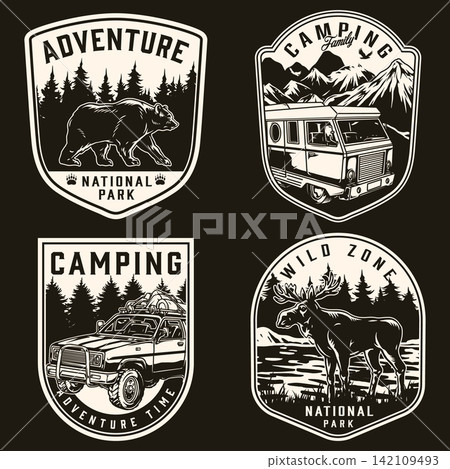 Adventure time monochrome vintage badges 142109493