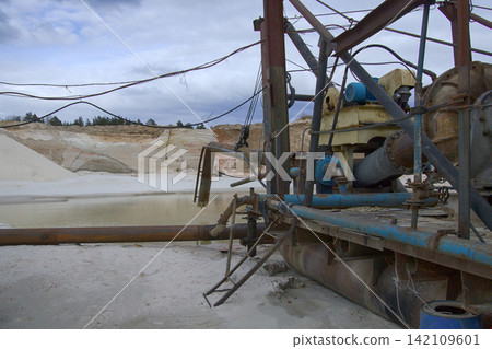 Sand extraction, sand quarry, sandy ground Sand extraction, sand quarry, sandy ground 142109601
