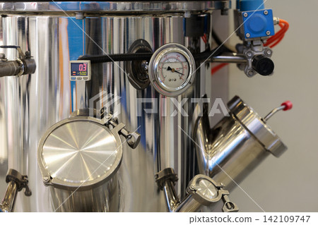 stainless steel chemical equipment close up 142109747