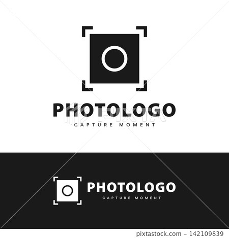 Minimalist photography logo vector template	 142109839