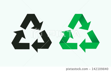 Recycle symbol environmental friendly icon set. Triangle cycle arrows sign.. Recycle symbol environmental friendly icon set. Triangle cycle arrows sign.. 142109840