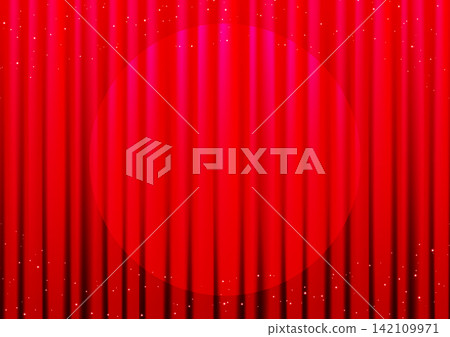 A sparkling background illustration with red curtains and spotlights. A sparkling background illustration with red curtains and spotlights. 142109971